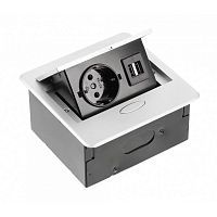 Розетка врезная AVARO  AE-PB1SAVA-53 (Schuko), 2xUSB, серый, с проводом 1,5 метра — купить оптом и в розницу в интернет магазине GTV-Meridian.